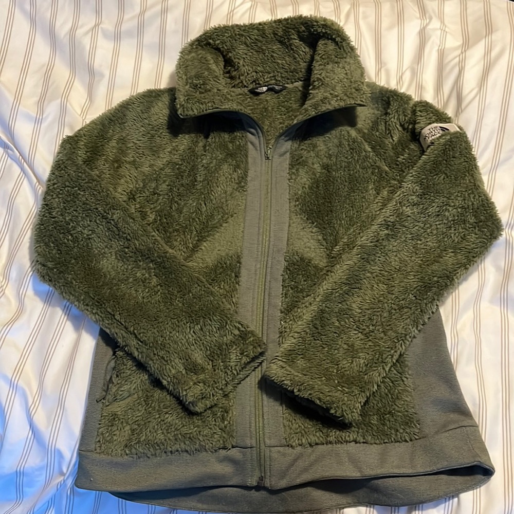 Green Women’s North Face Sherpa Zip Up